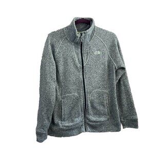 The North Face Fleece Jacket Full Zip Women Medium Gray Blue